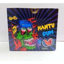 50 Pcs Hantu Gum Chewing Gum Bubble Gum   Rainbow Gum with Sour Powder   Magic Wonder Candy Halloween