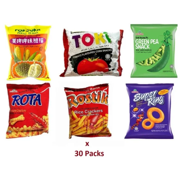 473f719a9c7b8580f49c3bcfbf780bc9.webp Local Snacks Popcorn Durian Toki Tomato Super Ring Rota Prawn Rostik Cuttlefish Green Pea