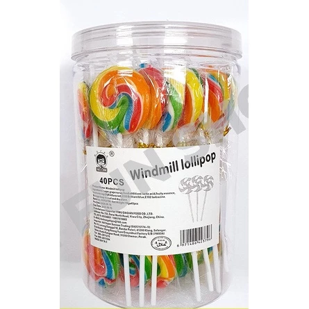 7ee4748ac32a11e3e31df5ce05e3f901.webp 30 Pcs 5cm Large Windmill Lollipop in Bottle 16g Each HALAL