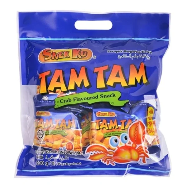 my-11134207-23010-5kt1k4ixyymv71.webp Snek Ku Tam Tam Crab Flavoured Snack 20gm 8 s